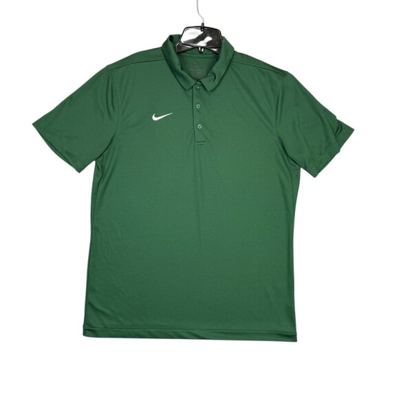 Nike Polo Shirt Mens Medium M Green Dri Fit Performance Golf Tech 908414-341 - Picture 1 of 11
